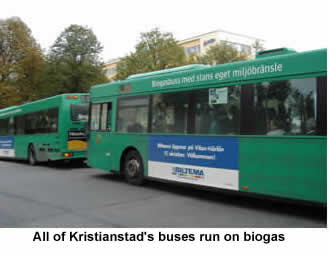 All of Kristianstad's buses run on biogas