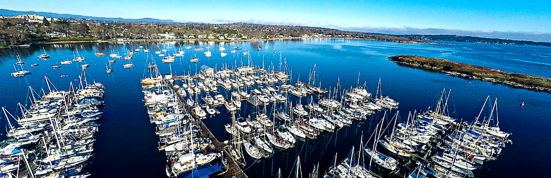 Aerial view of Oak Bay Marina. Photo: Derek Ford